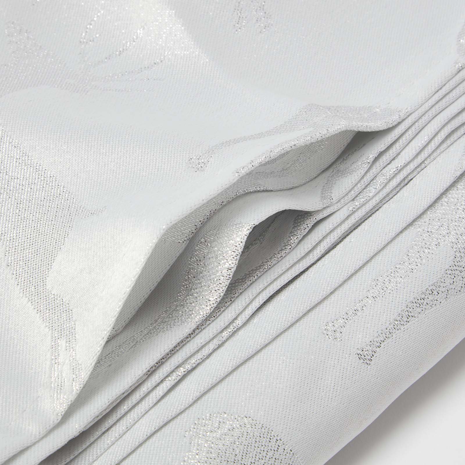 Sparkling Stag Pattern Christmas Table Cloth | 132 x 178cm | Silver