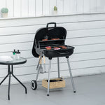 Outsunny Portable Charcoal Grill With Wheels & Utensils