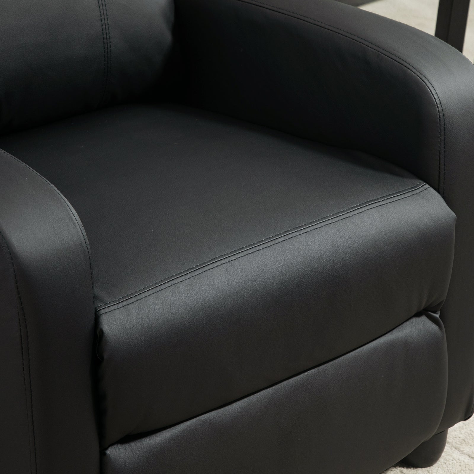 Recliner Sofa Chair Pu Leather Massage W/ Remote | Black