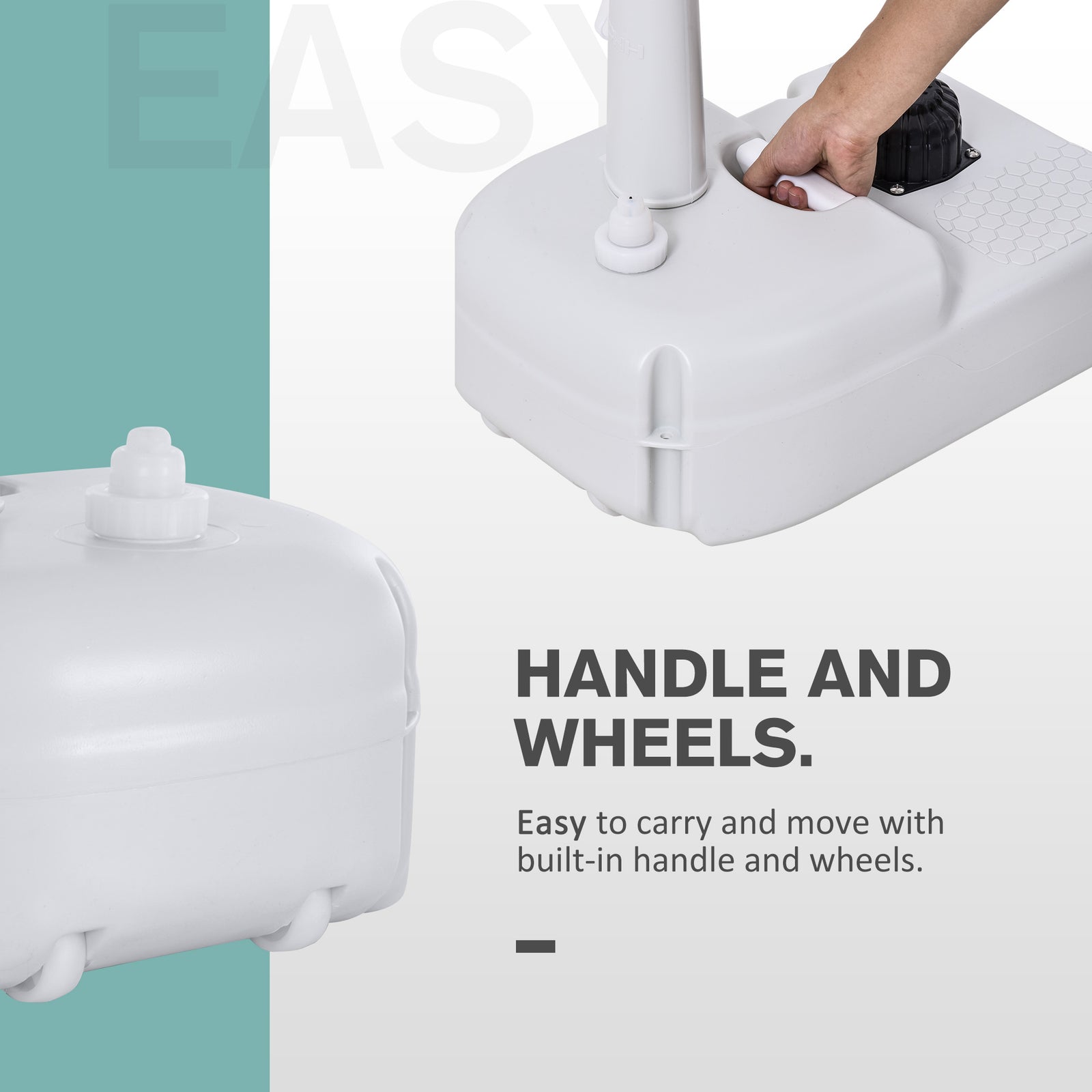 Camping Hand Wash Sink With Towel Holder & Soap Dispenser | Gray