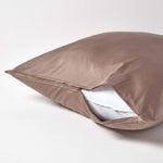 Organic Cotton European Size Pillowcase 400 Tc | 80cm x 80cm | Brown