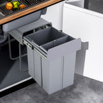 10l+20l Under-cabinet Trash Bin With Smooth Metal Runners