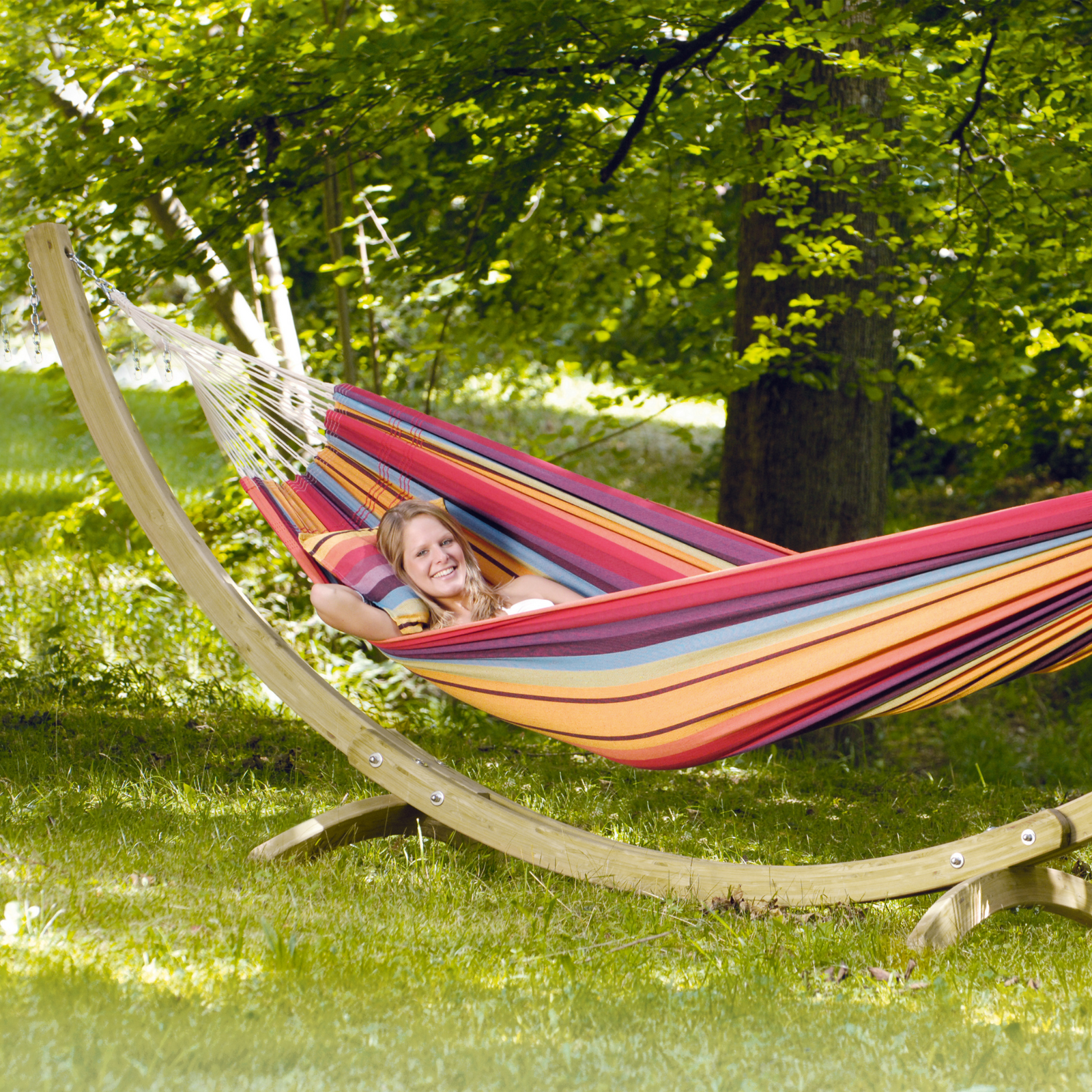 Barbados Cappuccino Double Cotton Traditional Garden Hammock With Bag
