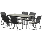 6 Seater Garden Dining Set With Cushions Rattan Backrest | Gray