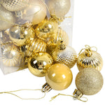 36 Pieces Xmas Ball Ornament Christmas Tree Deluxe Bauble Set | Gold