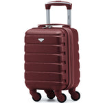 40x20x25cm Cabin Carry-on Suitcase - Lightweight, Durable, 4-wheel Luggage - 100+ Airlines Approved | Cabin | Burgundy