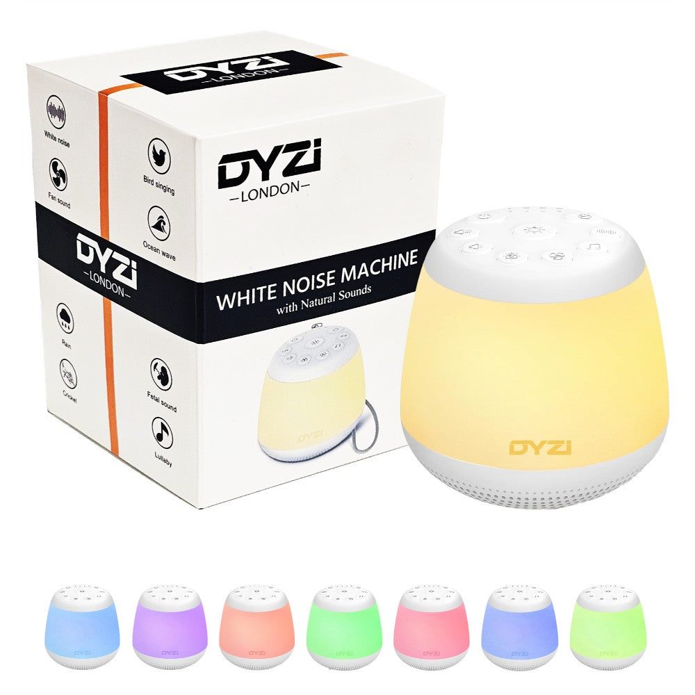 Dyzi Rgb Night Light With White Noise For Baby Toddler Adult Therapy