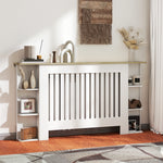 Vertical Slatted Heater Cover For Living Room | Large | White