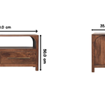 Arc-line Media Console,2 Drawers, 1 Open Shelf, Brown