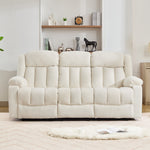 Lovell 3 Seat Manual Recliner Sofa With Central Console | Cream