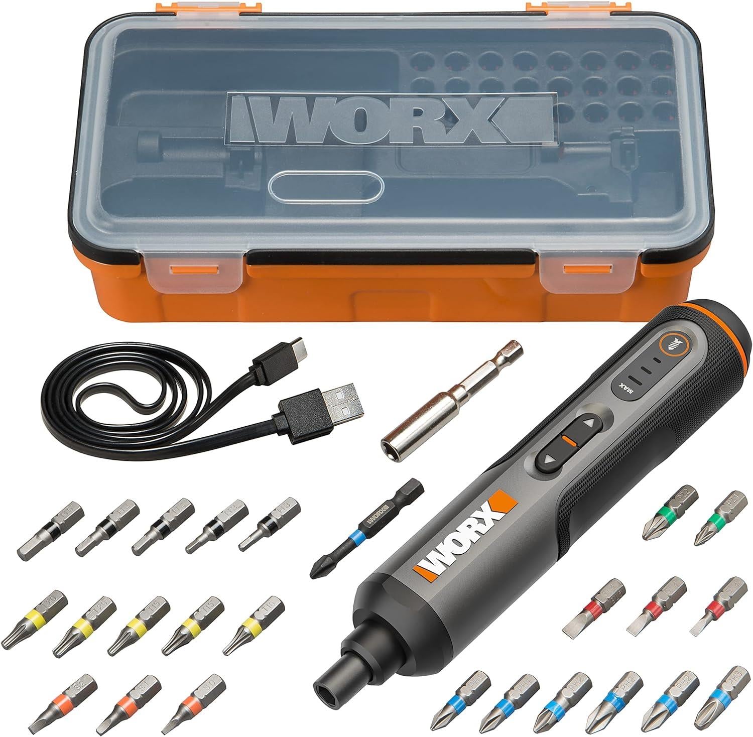 WX240 4V Cordless Pen Screwdriver | USB Charging | 24pc Bit Set