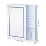 Led Bathroom Mirror Cabinet With Single-sided Mirror,storage, Anti-fog, Touch Control, Adjustable Color Temperature