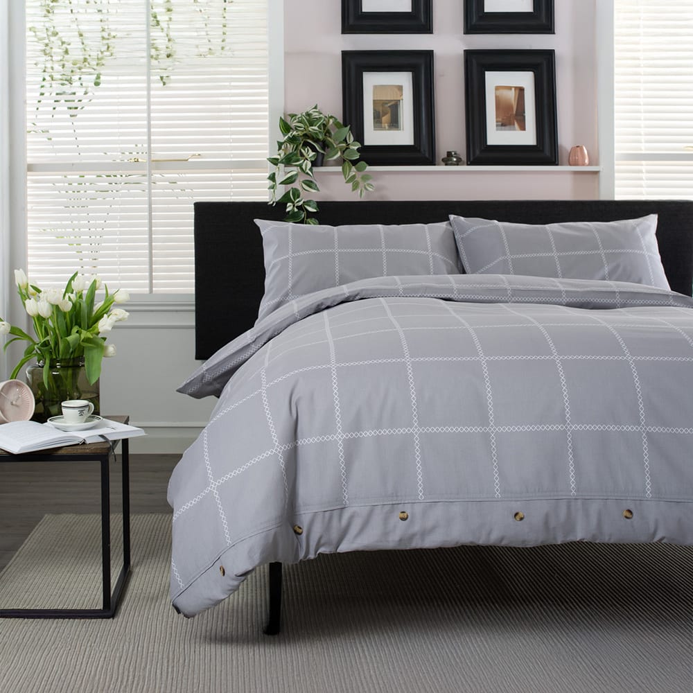 Crossley Heath 100% Cotton Duvet Set – Classic Comfort, Everyday Luxury | Double | Grey