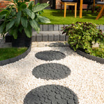 Rubber Garden Stepping Stones - River Rock | Set of 4 | Grey