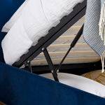 Kingham Velvet Ottoman Bed | King | Blue