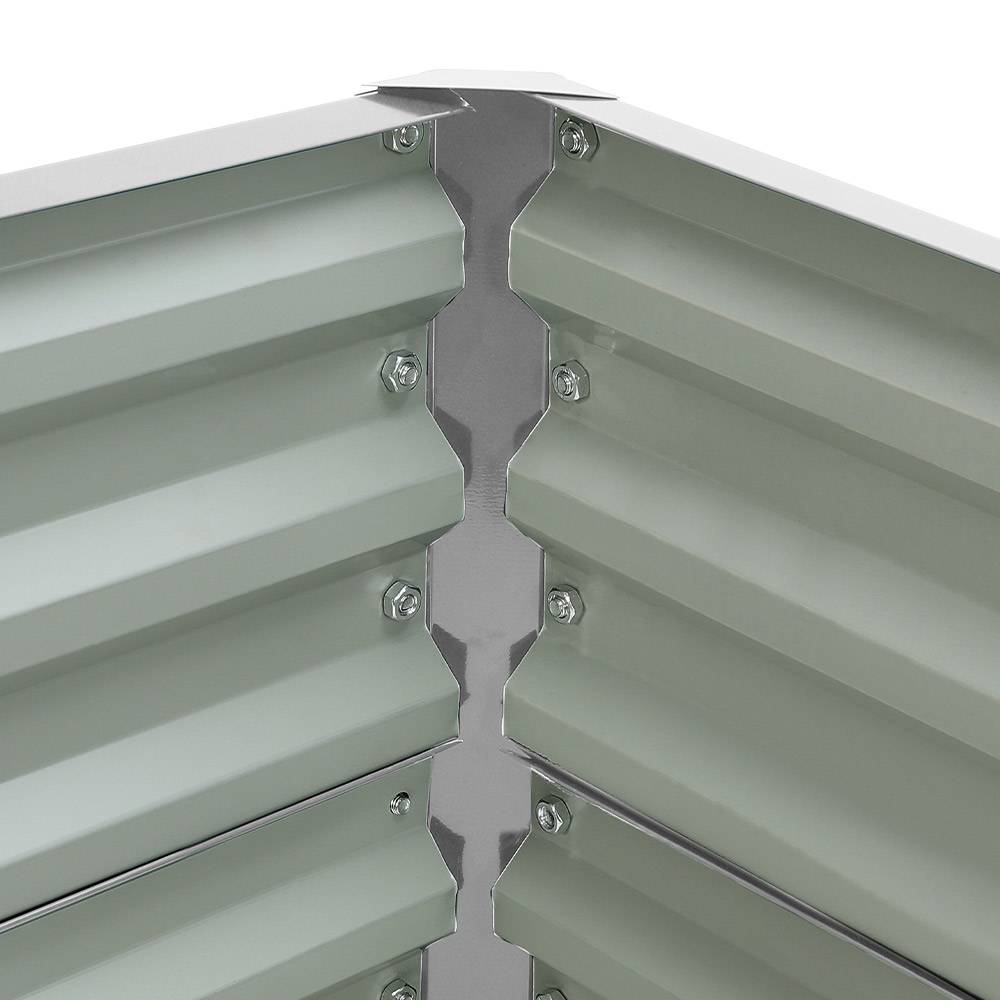 Outdoor Modular Metal Raised Garden Bed | One Size | Silver