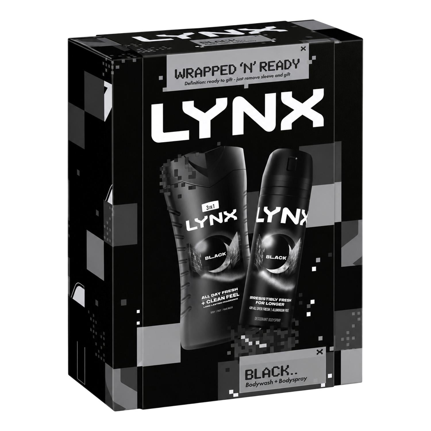 Black Duo Gift Set: Body Wash & Body Spray, 2 Piece Each | Set of 1