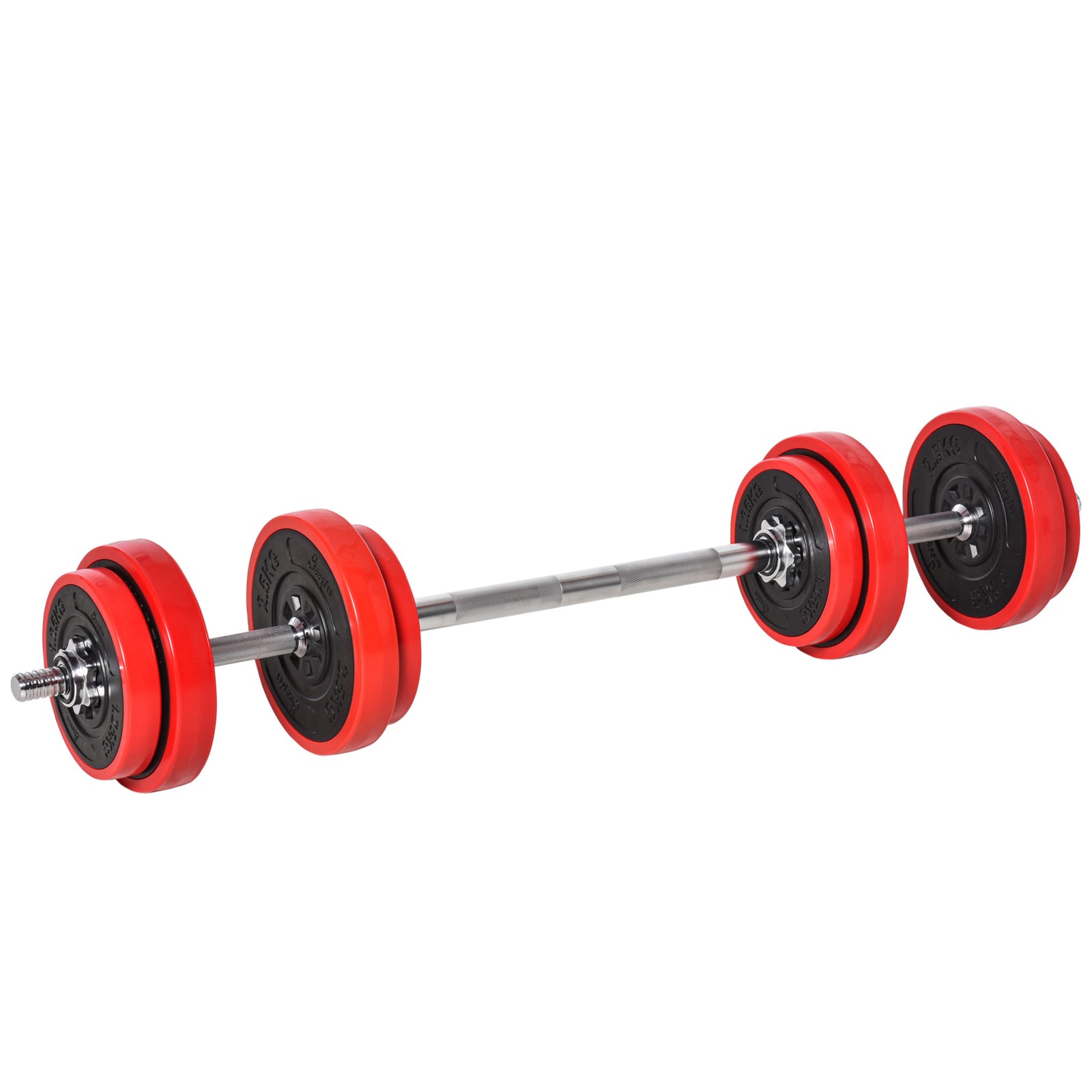 Adjustable 20kgs Barbell & Dumbbell Set | Red
