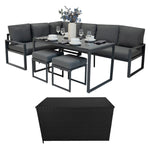 Aluminium Corner Sofa Set With Rattan Storage Box | Anthracite
