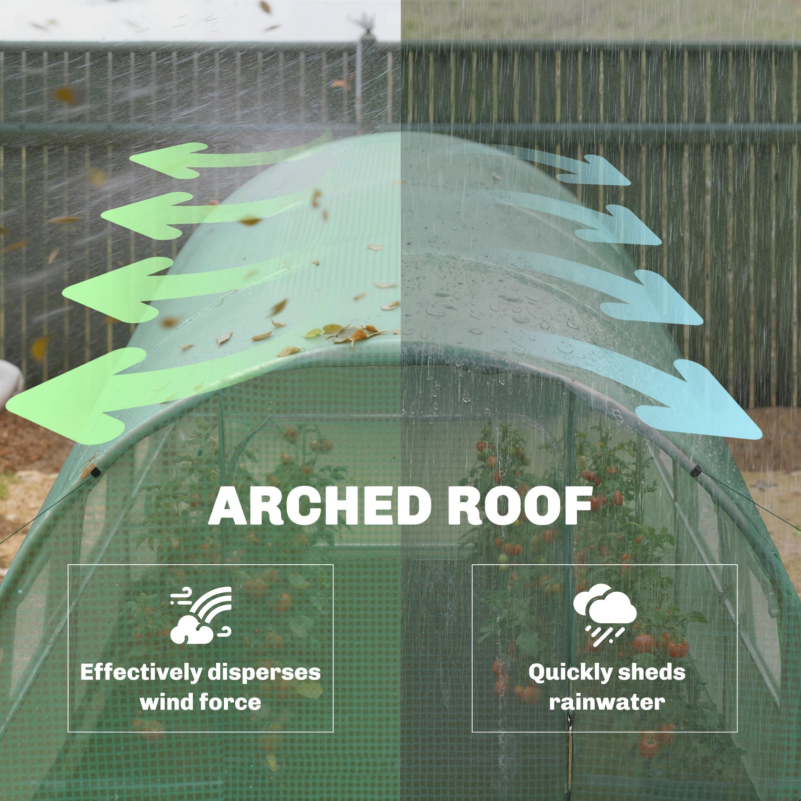 Walk-in Polytunnel Greenhouse With Windows, Garden Tunnel | M | Green