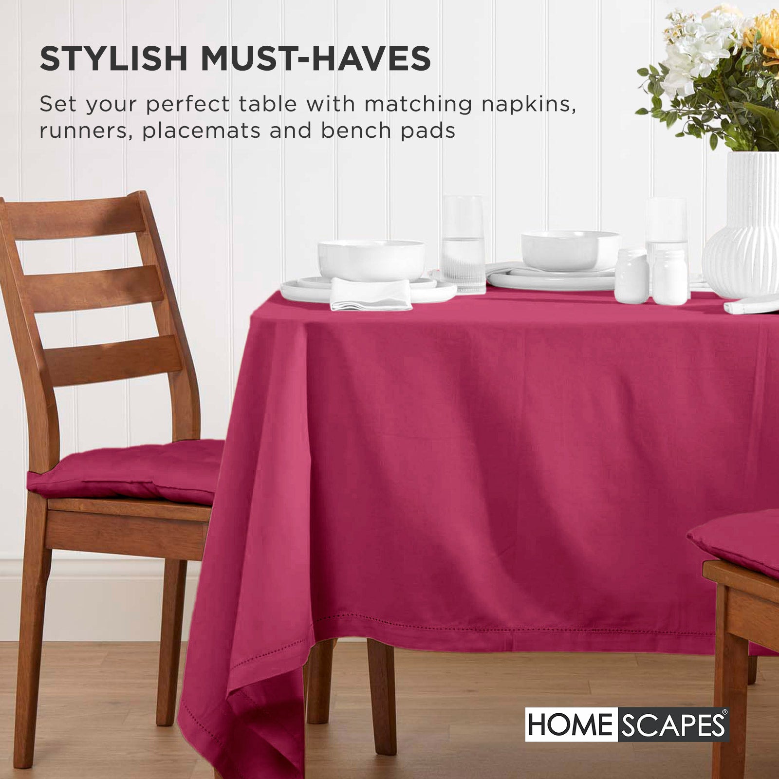 100% Cotton Seat Pads Plain Chair Cushions For Dining Room, Kitchen, Or Outdoor Garden Use | Set-of-1 | Plum