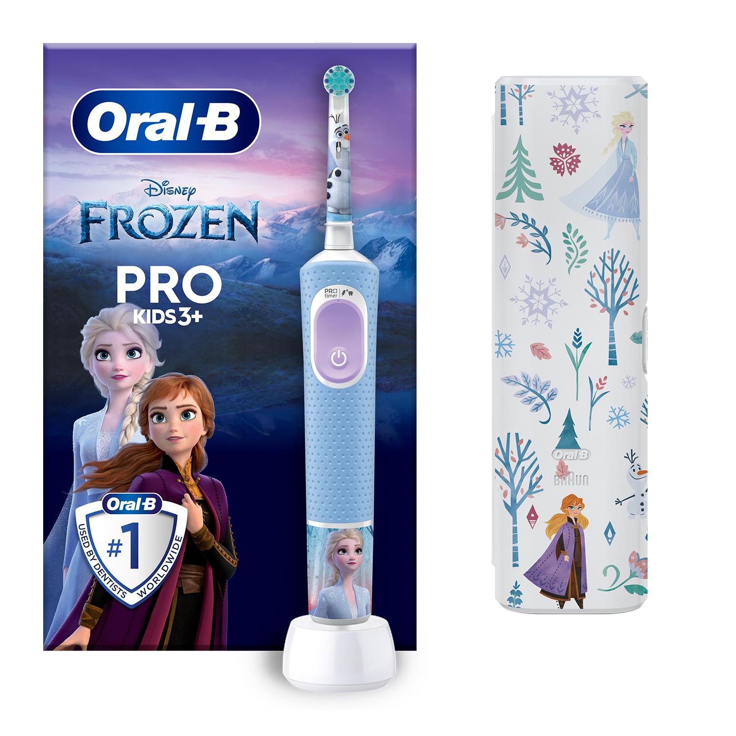 Vitality Pro Disney Frozen Electric Toothbrush Gift Set For Kids, 3+y