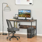 Two-tier Writing Desk Metal Frame Smooth Shelves W/ Shelf | Multi Colour