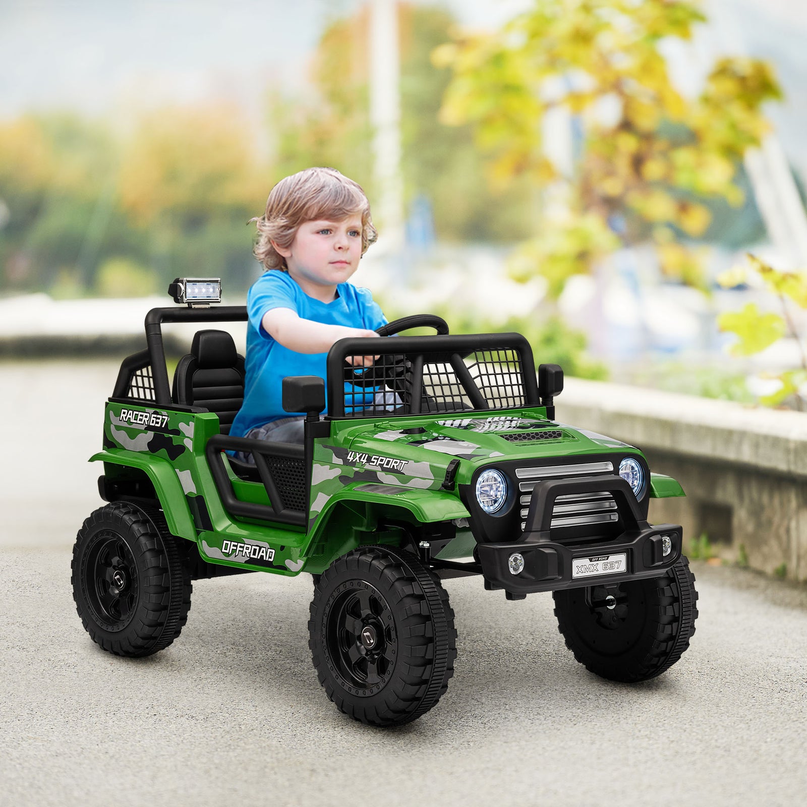 Kids Ride On Car, 12v Electric Truck W/ Suspension | Green
