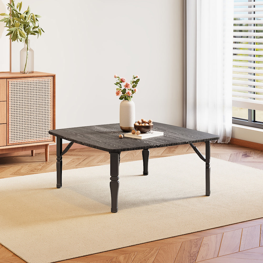 Square 80cm Wooden Folding Coffee Table | 80cm x 80cm | Black