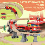AIYAPLAY 133 Piece Wooden Train Set, Toy Train Set With Crane For 3+ Years