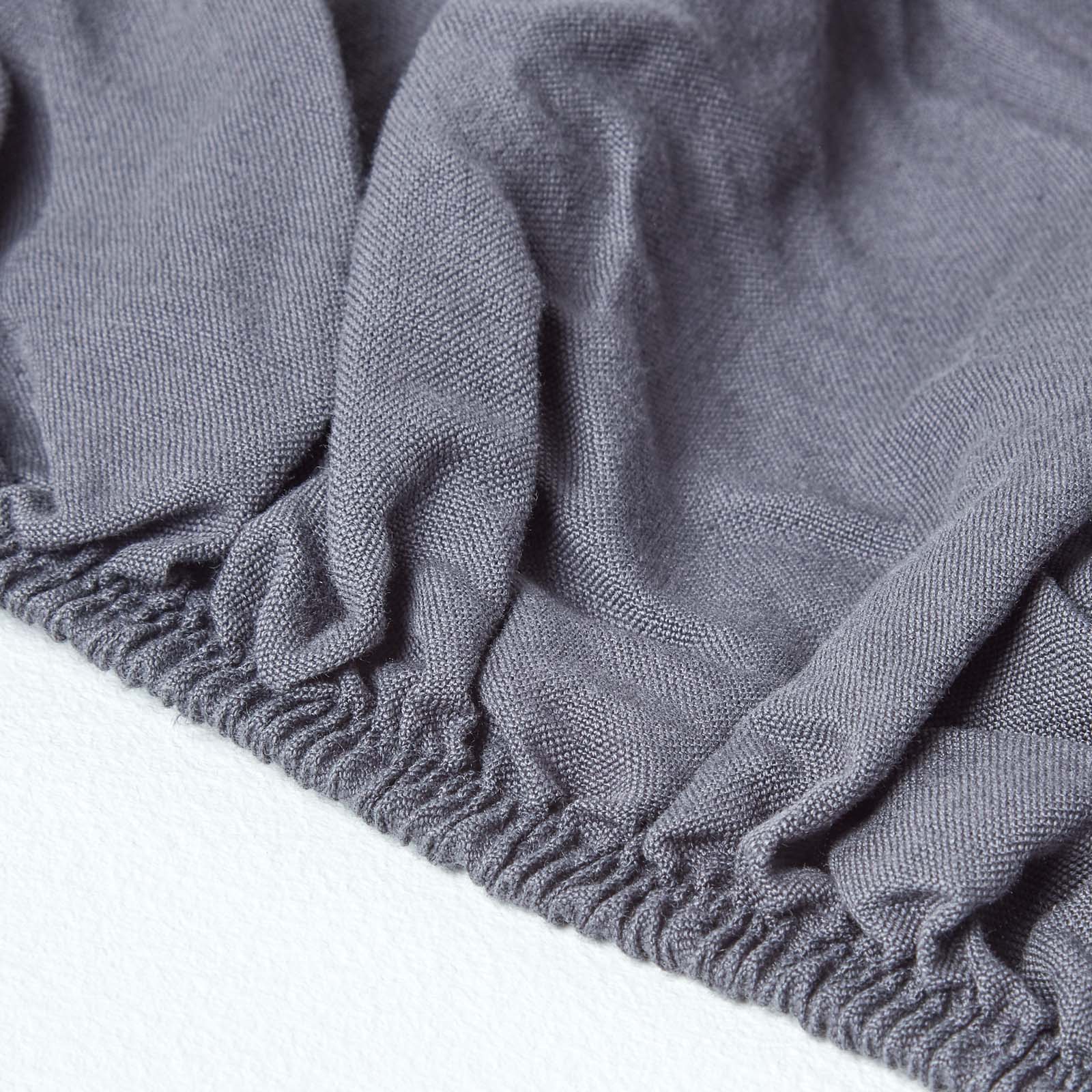 Luxury Linen Deep Fitted Sheet | Super King | Dark Grey