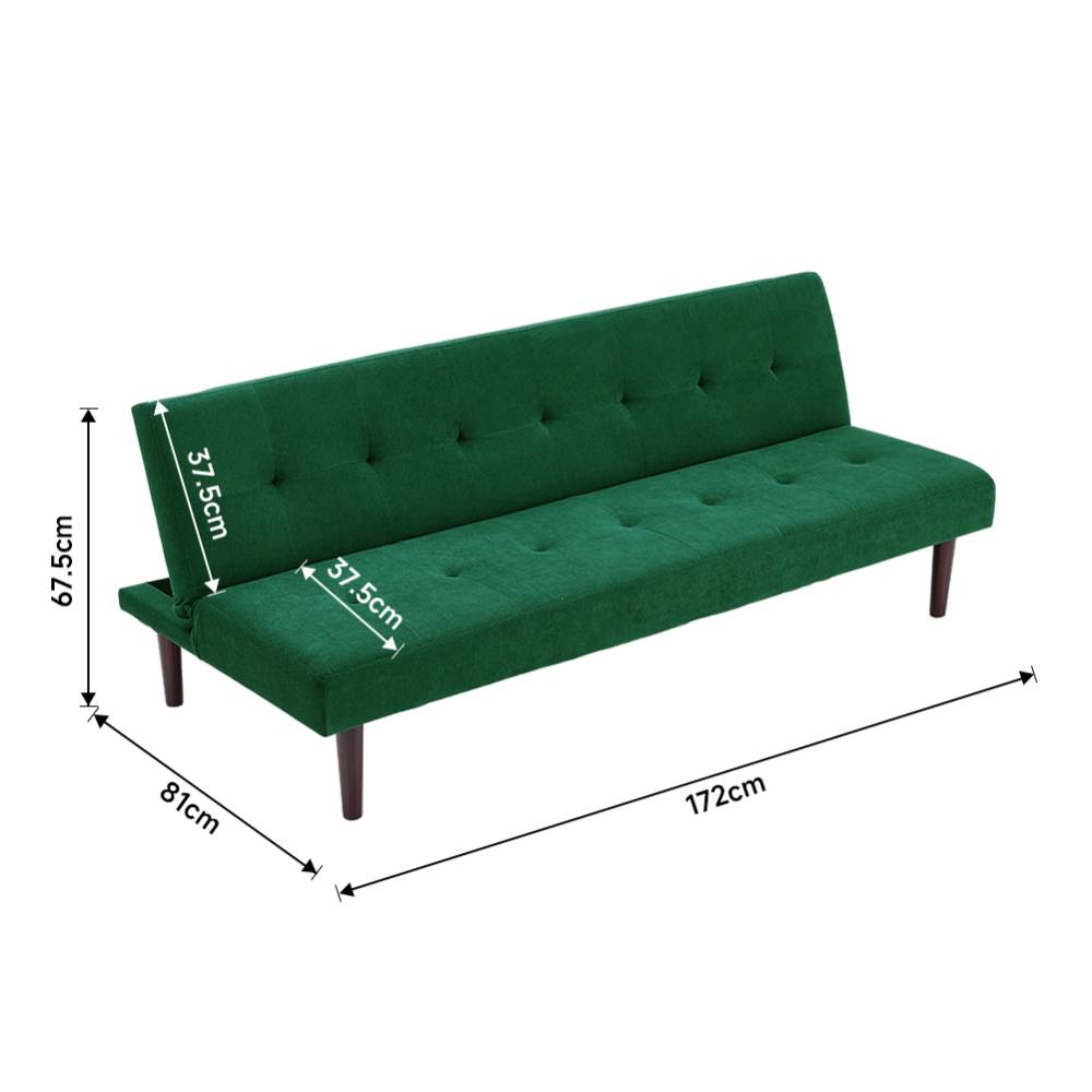 Contemporary Convertible Sofa Bed | Dark Green