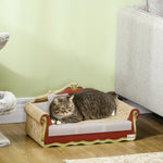 Cat Scratching Board, Cardboard Lounge Sofa With Catnip, 58 X 29.5 X 29cm
