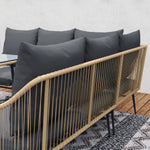 6 Piece Garden Furniture Set Garden Sofa With Cushions | Light Brown
