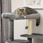 Cat Tree Tower For Indoor Cats With Scratching Post, House, Toy, Grey