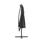 3m Double-top Cantilever Parasol,outdoor Parasol With 8 Led Tubes, Crank Lift With Cross Base & With Fillable Base