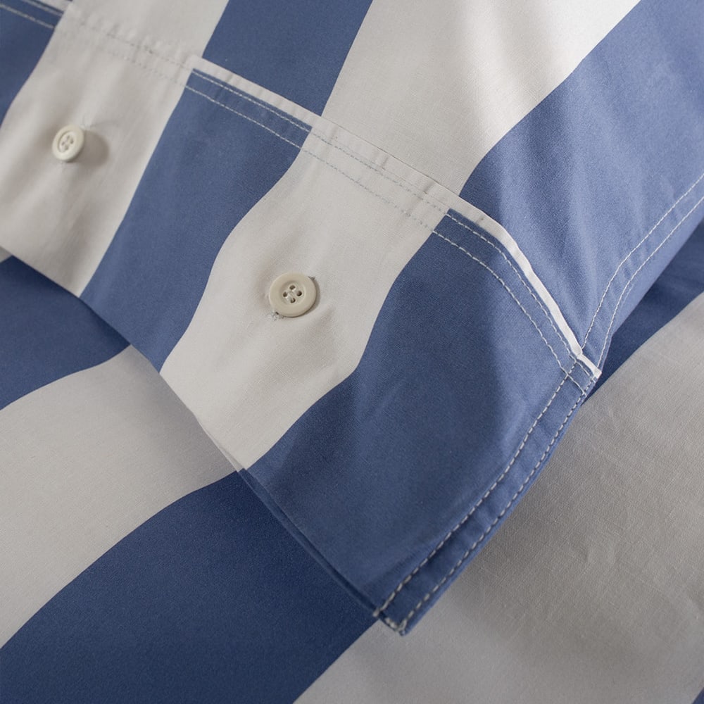 West End Stripe 100% Cotton Duvet Set – Soft & Breathable Bedding | Super King | Blue