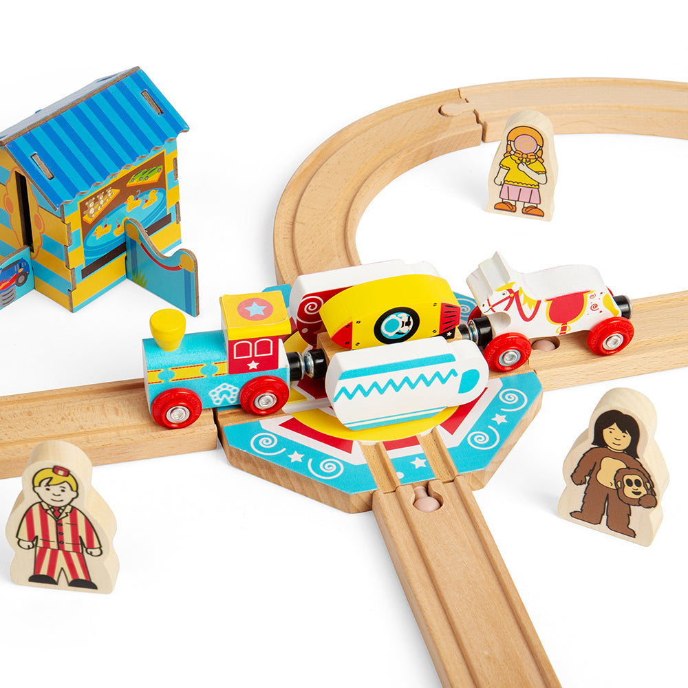 Tea Cup Track Turntable for Wooden Fun Fair Train Set