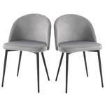 2 Pieces Modern Upholstered Fabric Bucket Seat Dining Chairs