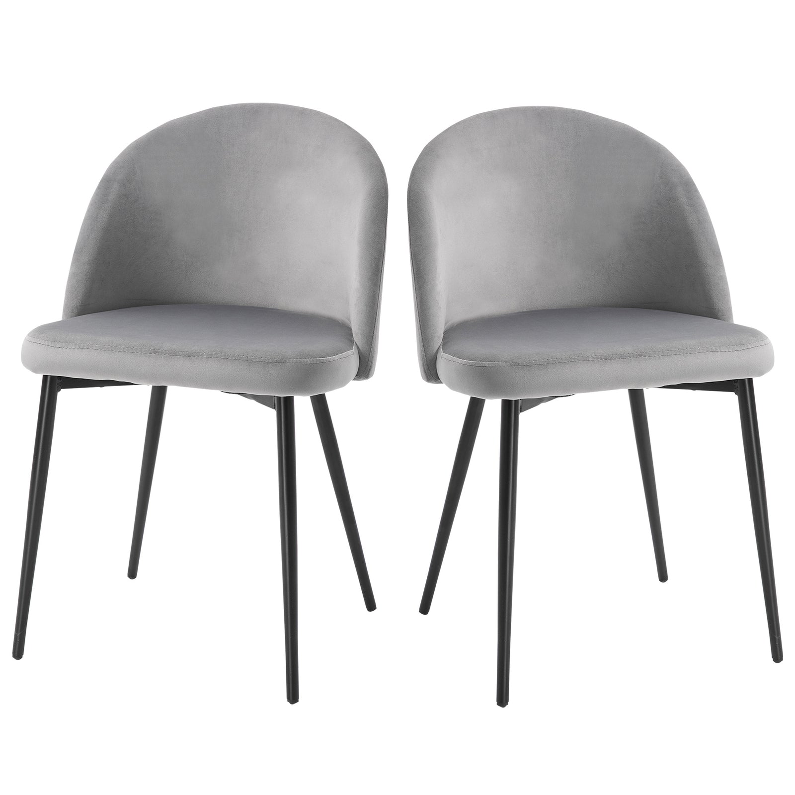 2 Pieces Modern Upholstered Fabric Bucket Seat Dining Chairs
