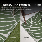 Luxury Outdoor Rug Waterproof Reversible For Garden Patio 100% Recycled, Green Ada Botanical | 180cm x 270cm | Green