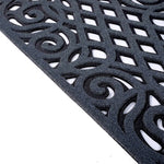 Ornate Small Eco-friendly Doormat In Grey With Open Back | Small | Grey