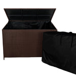 Rattan Corner Set & Cushion Storage Box | Brown