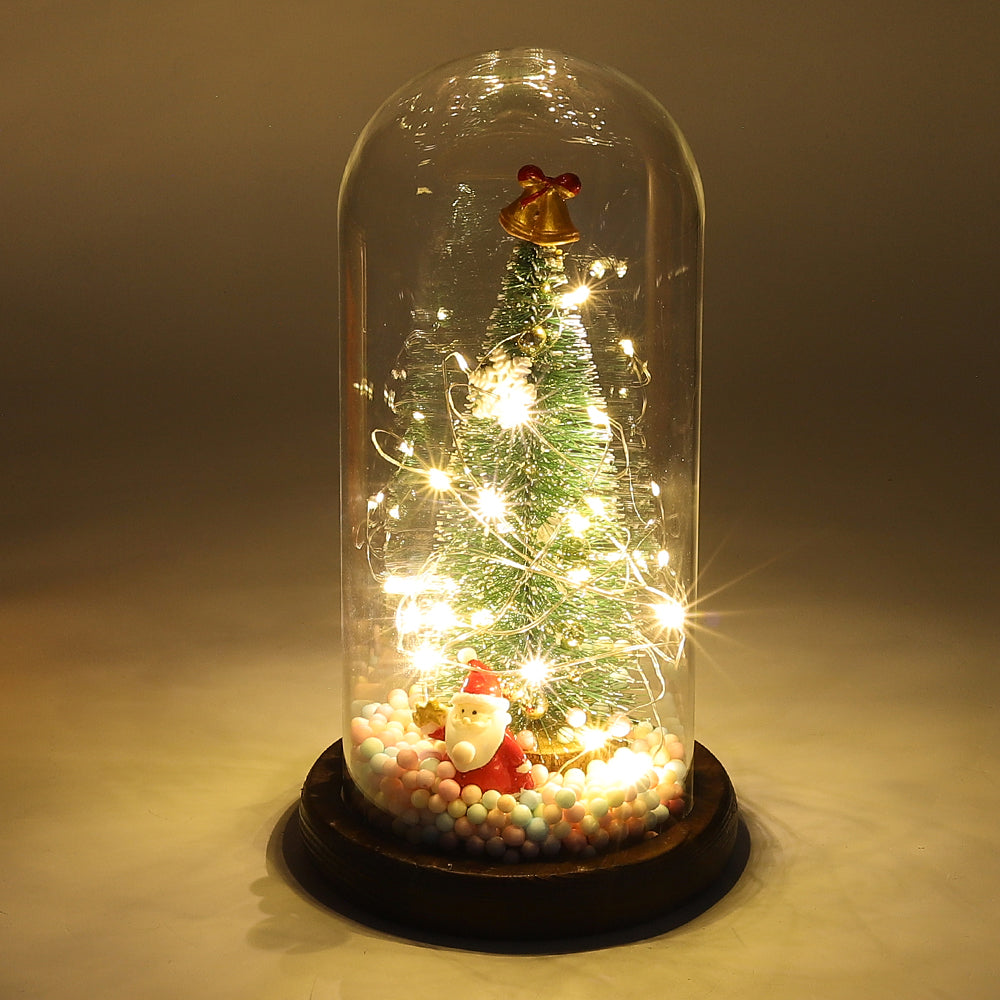 Led Glass Dome Christmas Tree Tabletop Decoration