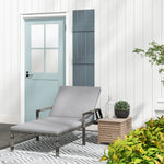 Rattan Wicker Chaise Lounger W/ Adjustable Backrest