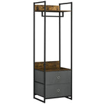 Clothes Rail, Metal Coat Stand, Garment Rack 2 Fabric Drawer