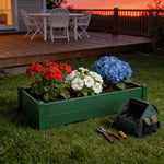 Metal Raised Garden Bed Planter Box – Galvanised Steel Rectangular Outdoor Planter | Dark Green