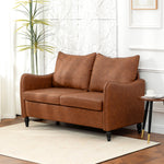 Two-seater Sofa, Modern Small Sofa With Solid Wood Legs | Brown