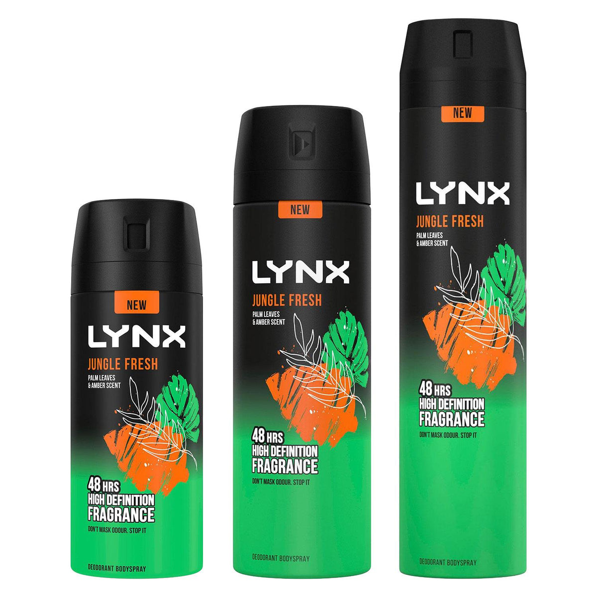 Jungle Fresh Body Spray 3pk Bundle Of Body Deodorant 150ml, 200ml & 250ml
