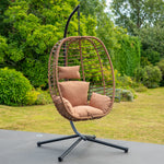 Appleford Hanging Swing Single Egg Pod Chair | One Size | Brown